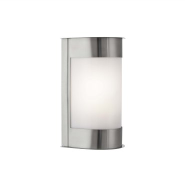 Searchlight Dores - buiten wandverlichting - 12 x 24 cm - IP44 - roestvrij staal