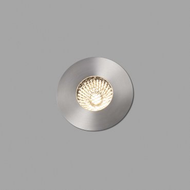 Faro Grund - ronde grondspot voor buiten - Ø 80 mm, Ø 60 mm inbouw - 7W LED incl. - IP67 - satijn inox – warm witte lichtkleur (2700K)