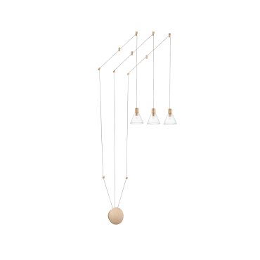Nova Luce Marce - hanglamp - 12 x 14,5 x 400 cm - 15W LED incl. - goud en transparant