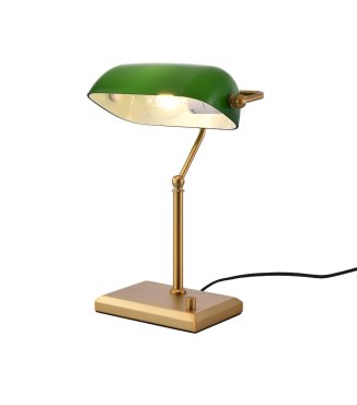 Artdelight Oxford - tafellamp - 27 x 19 x 37 cm - goud en groen