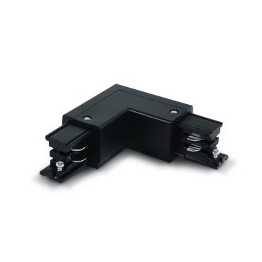 ONE Light Square Track Accessories - rechte hoek - links - 3-fase railsysteem - 16A - zwart