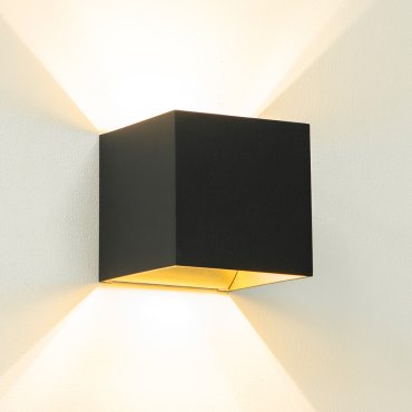 Artdelight Gymm - wandverlichting - 10 x 10 x 10 cm - zwart en goud