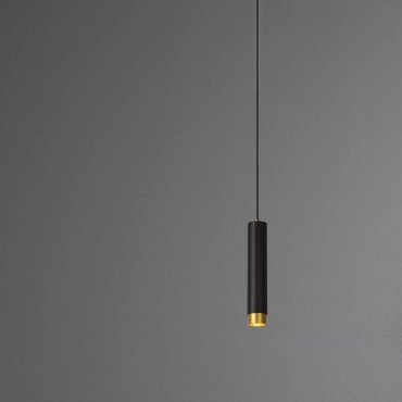 Lucide Floris - hanglamp - Ø 5,9 x 182 cm - zwart en messing