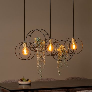 Lucide Circle - hanglamp 3L - 104 x 15 x 160 cm - zwart