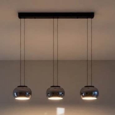 Nova Luce Bios - hanglamp - 82 x 167 x 18 cm - 25W dimbare LED incl. - mat zwart en rokerig grijs