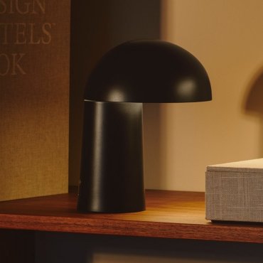 Design For The People Faye - oplaadbare tafellamp - Ø 17,3 x 22 cm - dimbare LED incl. - zwart