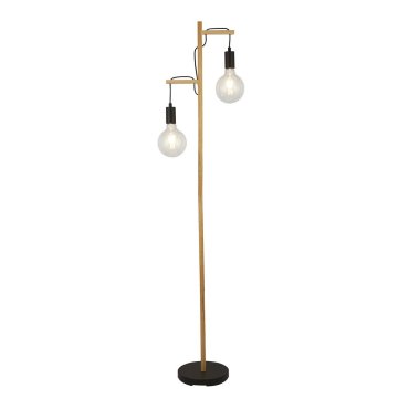 Searchlight Woody - staanlamp - 29 x 154,5 cm - zwart en bruin