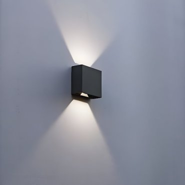 Lutec Gemini Beams - 11 x 11 x 5,4 cm - 10W LED incl. - IP54 - donkergrijs - wit