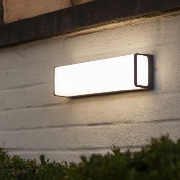Lutec Doblo - buiten wandverlichting - 35 x 8 x 10 cm - 34W LED incl. -  IP54 - donkergrijs