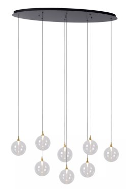 Lucide Gisela - hanglamp - 140 x 40 x 150 cm - 8 x 3,9W  dimbare LED incl. - transparant