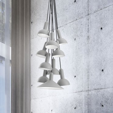 SHOWROOMMODEL - Nova Luce Ferrara - hanglamp - Ø 55 x 180 cm - lichtgrijs