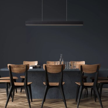 Lucide Raya LED - hanglamp - 119 x 4 x 138 cm - 36W dimbare LED incl. - 2700K - zwart