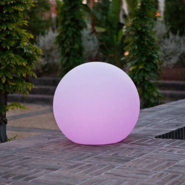 New Garden Buly 30 - oplaadbare tafellamp op zonne-energie en met kabel - Ø 30 x 19 x 26,5 cm - 1W RGB LED incl. - IP65 - wit