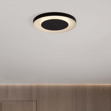 Nova Luce Pada - plafondlamp - Ø 60 x 5 cm - 37W dimbare LED incl. - zandzwart en wit