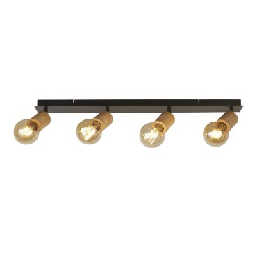 Searchlight Spinny - opbouwspot 4L - 91,5 x 10 x 15 cm - mat zwart