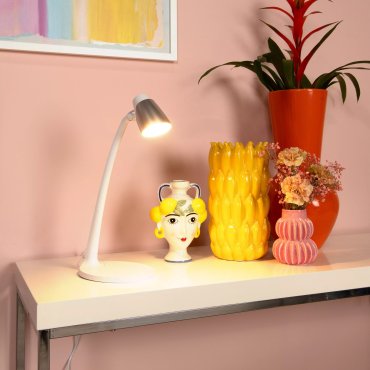 Lucide Ludo - bureaulamp - 15,6 x 19,1 x 40,2 cm - 4,5W LED incl. - wit