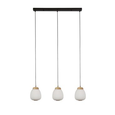 Searchlight Ella - hanglamp - 79 x 120 cm - zwart, opaal en bruin