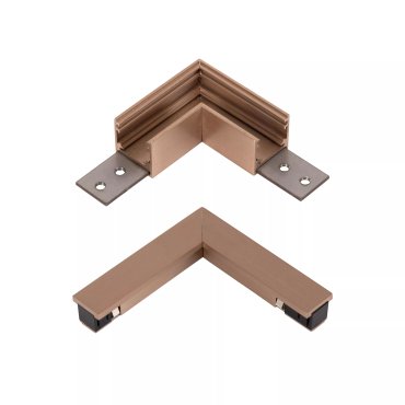 Lucide Linial - magnetisch railsysteem - horizontaal hoekprofiel &amp; elektrische connector - 9 x 9 x 1,8 cm - champagne