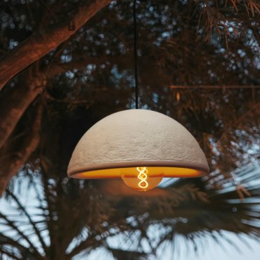 New Garden Luna 40 - oplaadbare hanglamp op batterij met afstandsbediening - Ø 38,6 x 22 cm - IP54 - beige