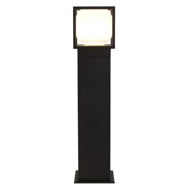 Searchlight Athens - tuinpaal - 15 x 15 x 65 cm - 9W LED incl. - IP54 - zwart en opaal