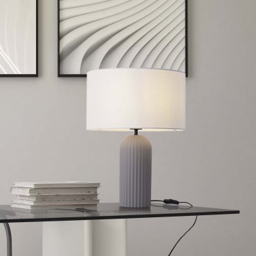 Nova Luce Ammos - tafellamp - Ø 35 x 47 cm - grijs en wit