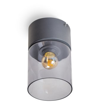 ETH Sledge Glass - plafondlamp - Ø 12 x 18 cm - gerookt