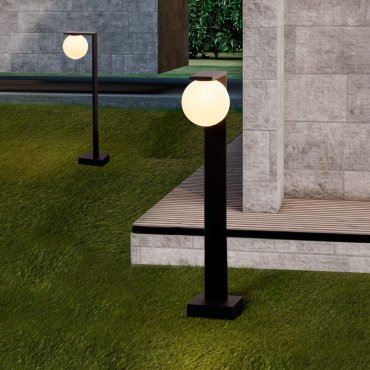 Nova Luce Oracle - tuinpaal - 12 x 60 x 21 cm - 8W LED incl. - IP65 - zandzwart