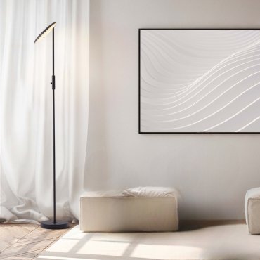 Nova Luce Notos - vloerlamp - 27 x 205 cm - 30W dimbare LED incl. - zandzwart