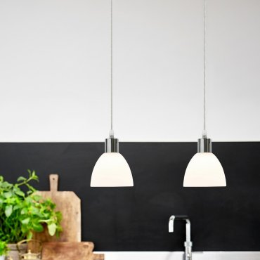 Nordlux Ray 2L Kit 12 - hanglamp - 12 x 186 cm - chroom en wit