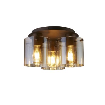 Searchlight Sweden - plafondlamp - Ø 29 x 21 cm - mokka en amber
