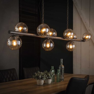 Vico Tower - hanglamp - 165 x 32 x 150 cm - oud zilver