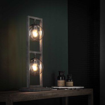 Vico Tower - tafellamp - 62 cm - oud zilver