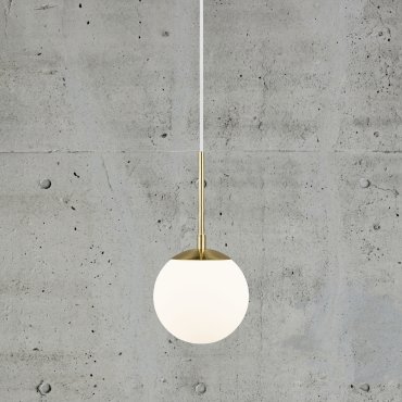 Nordlux Grant - hanglamp - Ø 15 x 229 cm - messing en opaal wit