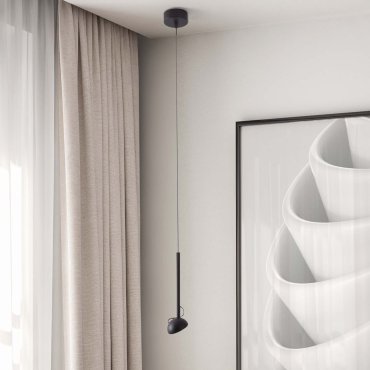 Nova Luce Ola - hanglamp - Ø 8 x 145 cm - 4W LED incl. - zandzwart