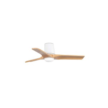 Faro Heywood Tub S - plafondventilator met licht - Ø 90 - mat wit en pino