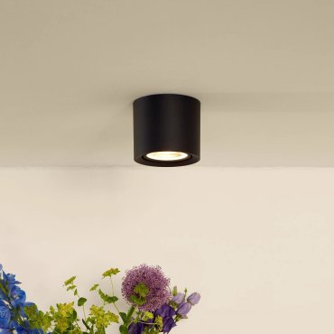 Lucide Fedler - opbouwspot - Ø 12 x 8,5 cm - 12W dimbare LED incl. - dim to warm - zwart