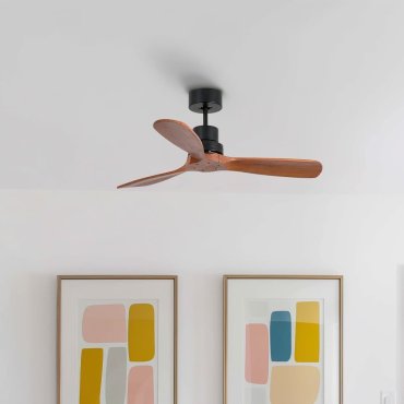 Faro Lantau S - plafondventilator - Ø 107 cm - mat zwart en walnoot