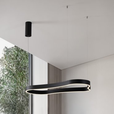 Nova Luce Dussa - hanglamp - 45 x 150 x 90 cm - 52W dimbare LED incl. - zandzwart