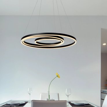 Lucide Triniti - hanglamp - Ø 80 x 135 cm - 136W dimbare LED incl. - zwart