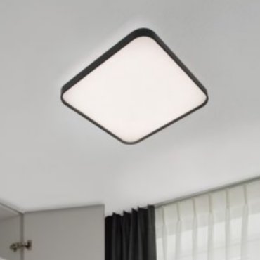 Nova Luce Athos - plafondlamp - 48 x 48 x 6 cm - 30W LED incl. - zandzwart