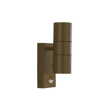 Searchlight Metro - buiten wandlamp met PIR-sensor - 7 x 21 cm -IP44 - rustiek bruin