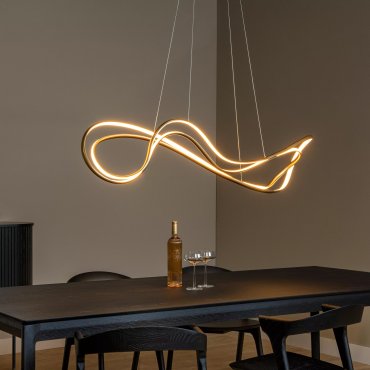 Lucide Sardana - hanglamp - 160 x 39 x 210 cm - 54W dimbare LED incl. - messing