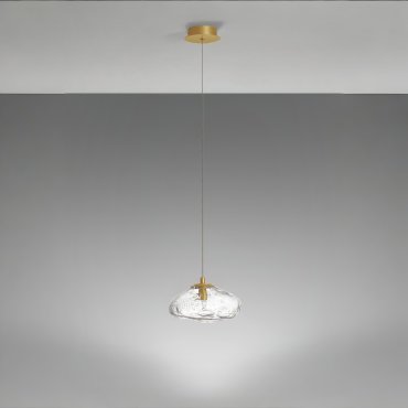 Nova Luce King - hanglamp - Ø 20 x 200 cm - goud en transparant