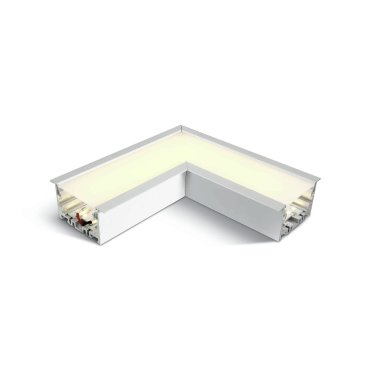 ONE Light Recessed LED Linear Profiles - hoek voor 38152R - 16,4 x 7 x 6 cm - 8W  LED incl. - wit - warm witte lichtkleur