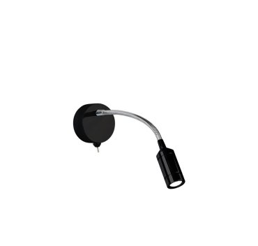 Searchlight Flexy - wandverlichting met schakelaar - 7 x 24 cm - 0,75W LED incl. - chroom en zwart
