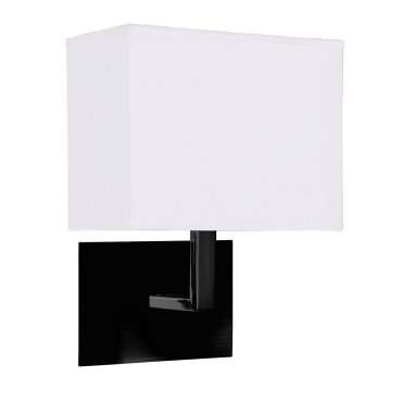 Searchlight Hotel - wandlamp - 20 x 26 cm - mat zwart en wit