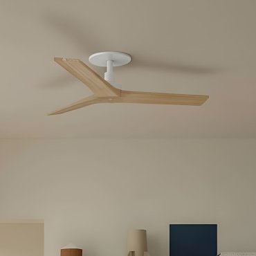 Faro Klim S - plafondventilator met inbouwrozet - Ø 92,5 cm - mat wit en den