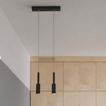 Nova Luce Joy - hanglamp - 30 x 3 x 200 cm - 14W LED incl. - zandzwart