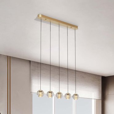 Nova Luce Licio - hanglamp - 84 x 150 x 10 cm - 16W dimbare LED incl. - goud
