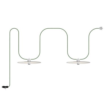 Creative Cables Eiva Ellepì - draagbare lichtslinger -  5,6 meter totale lengte - 2 x E27 fitting met siliconen kabelhouder - IP65 - groen &amp; wit